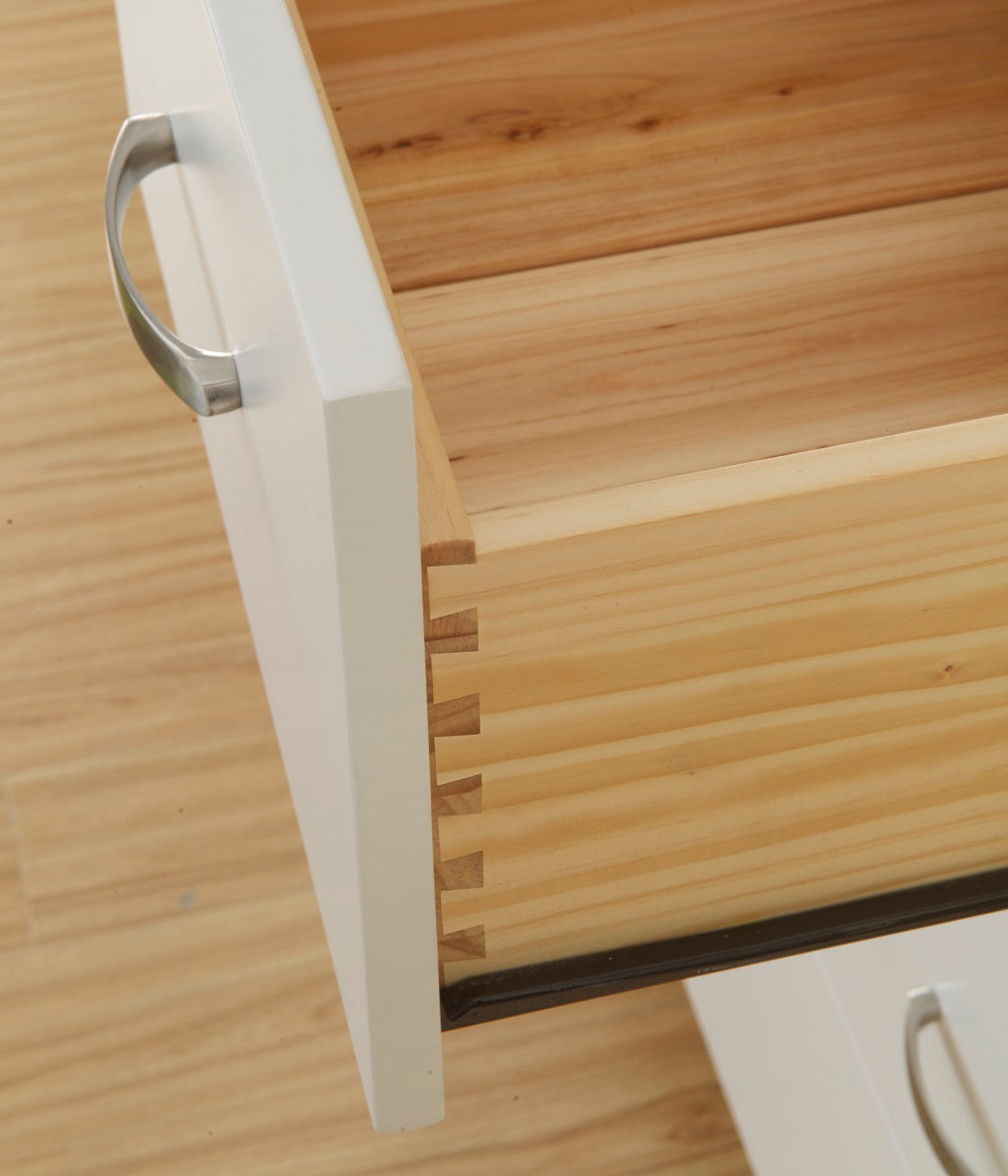 Hailey White Solid Pine Wood Bedside Table