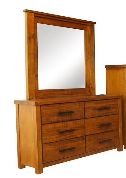 Leon Solid  Wood Dresser / Dresser with Mirror/Mirror only