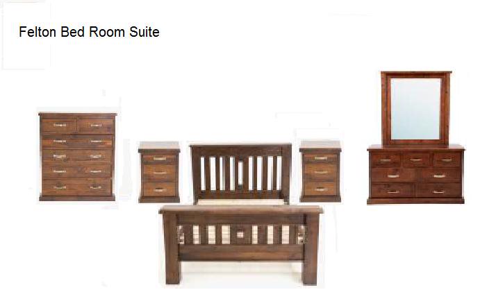 Amado Style 4-Piece Solid Pine Wood Bedroom Suite