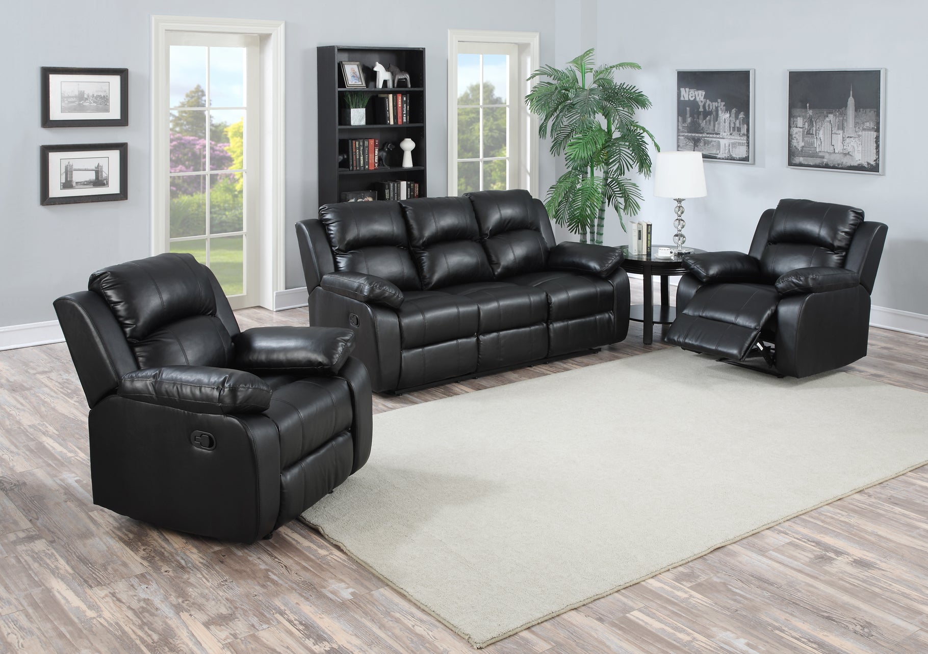 Ruby Recliner Lounge Suite (3 Seater and Single Seater Set) with Leather Touch Feel Price Beat Guarantee from Sri Furniture