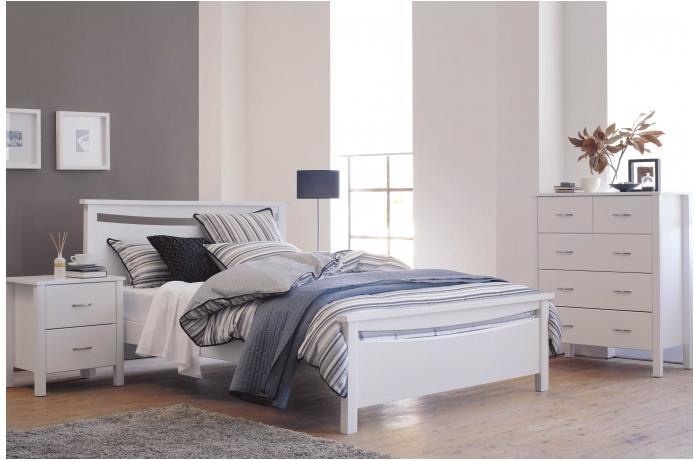 Hailey 4PCS White Solid Wooden Bedroom Suite