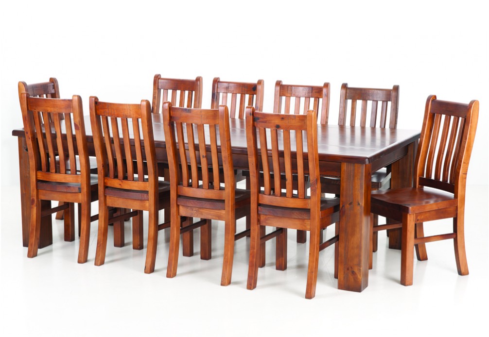 Adam Strong Pine Dining Table and chairs, Dining Suite by SRIPRASAR LIVING 1.5m/1.8m/2.1m/2.4m-NZ Pine