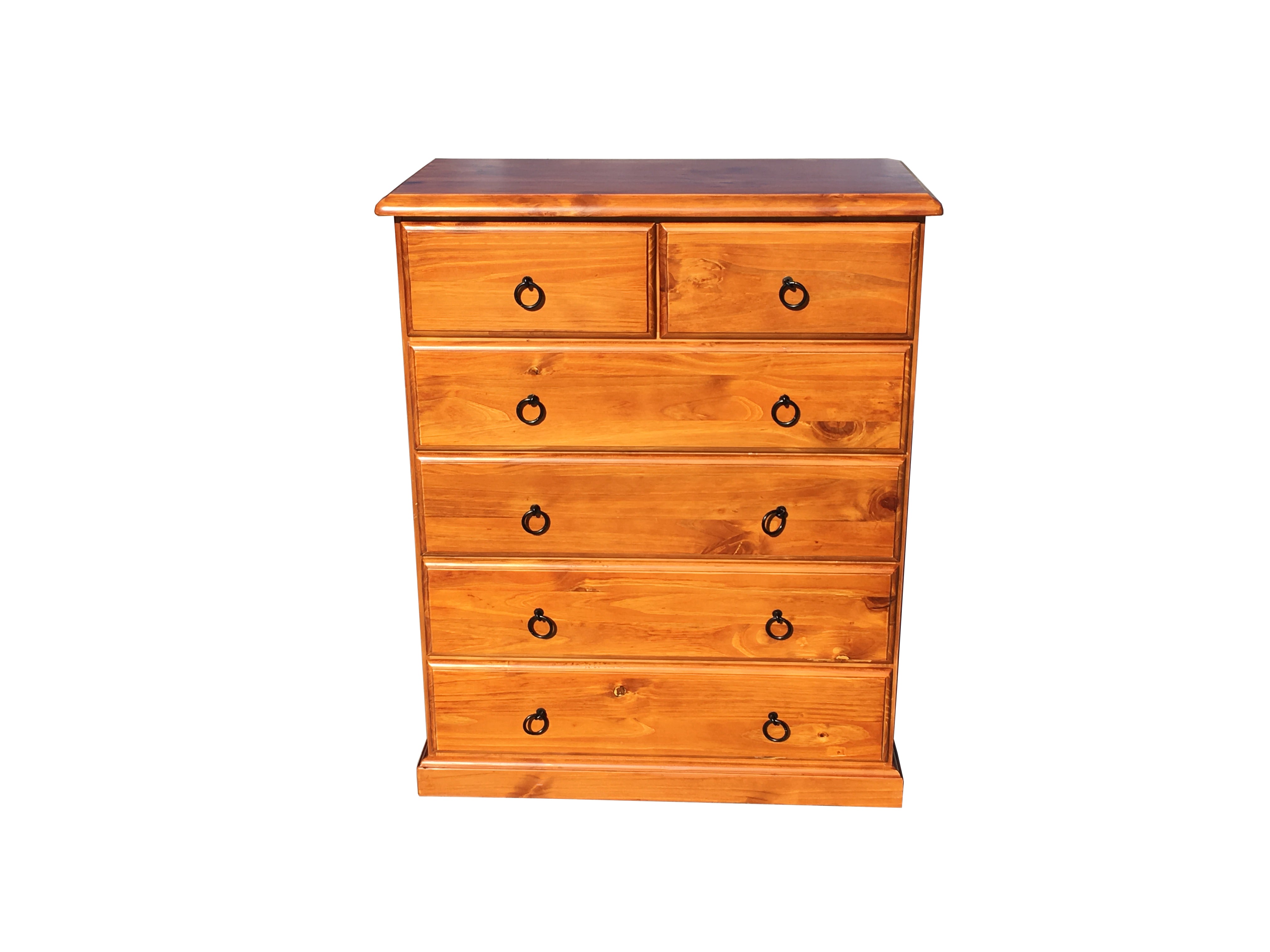 Honey Pine 6-Drawer Tallboy