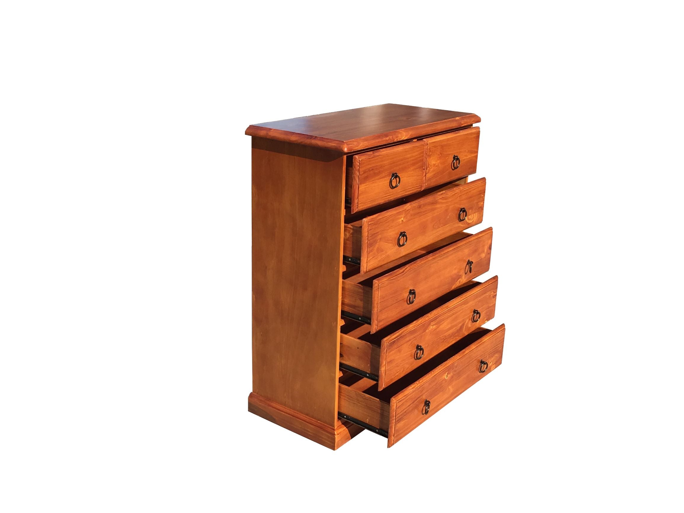 Honey Pine 6-Drawer Tallboy