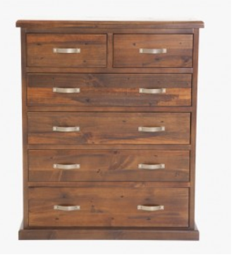 Amado Rustic Pine Wood Tallboy 6-Drawer