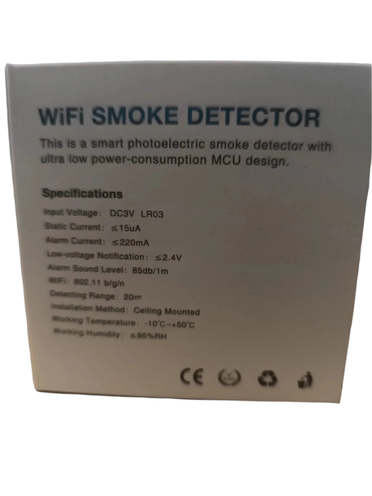 WiFi Smart Smoke Detector – App-Controlled, Ultra-Low Power Photoelectric Smoke Alarm for Home Safety