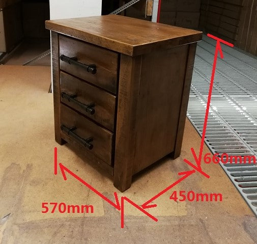 Leon Bedside Table ( 3 Drawer)