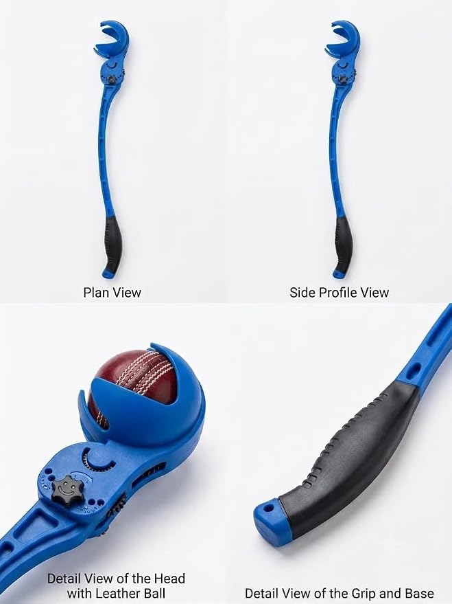 Arm Ball Thrower | Cricket Ball Thrower | Manual Cricket Ball Launcher | Cricket Training Thrower | Cricket Practice Equipment | Handheld Ball Throwing Aid (Blue)
