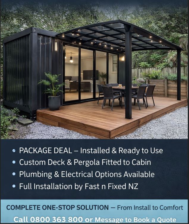 6 x 3 Flatpack Kitset – Additional Room – Sleepout – Pergola – Deck Full Installation Service Package