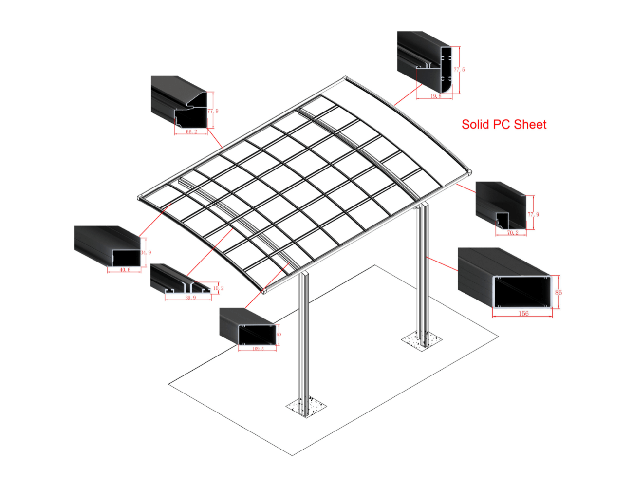 Lowest Price Guarantee Premium Cantilever Single Carports - 5.5m X 3m X 2.5m , double size carport, Patio cover canopy, pergola also availablerice Guarantee Premium Cantilever Single & Double Carports - 5.5m X 3m X 2.5m, Price Beat Guarantee.