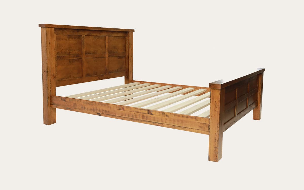 Leon Solid Pine Wood Bed Frame in Queen, King, and Super King Sizes